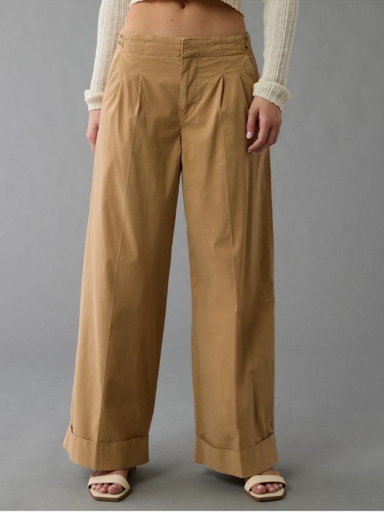 American Eagle Outfitters Pants - American Eagle Poplin Pull On Wide Leg Pants Camel Lyocell Blend Size 0 NWT